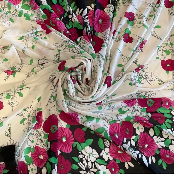 Floral Print Multicolor Chiffon Sheer Fabric - Picture 2 of 5